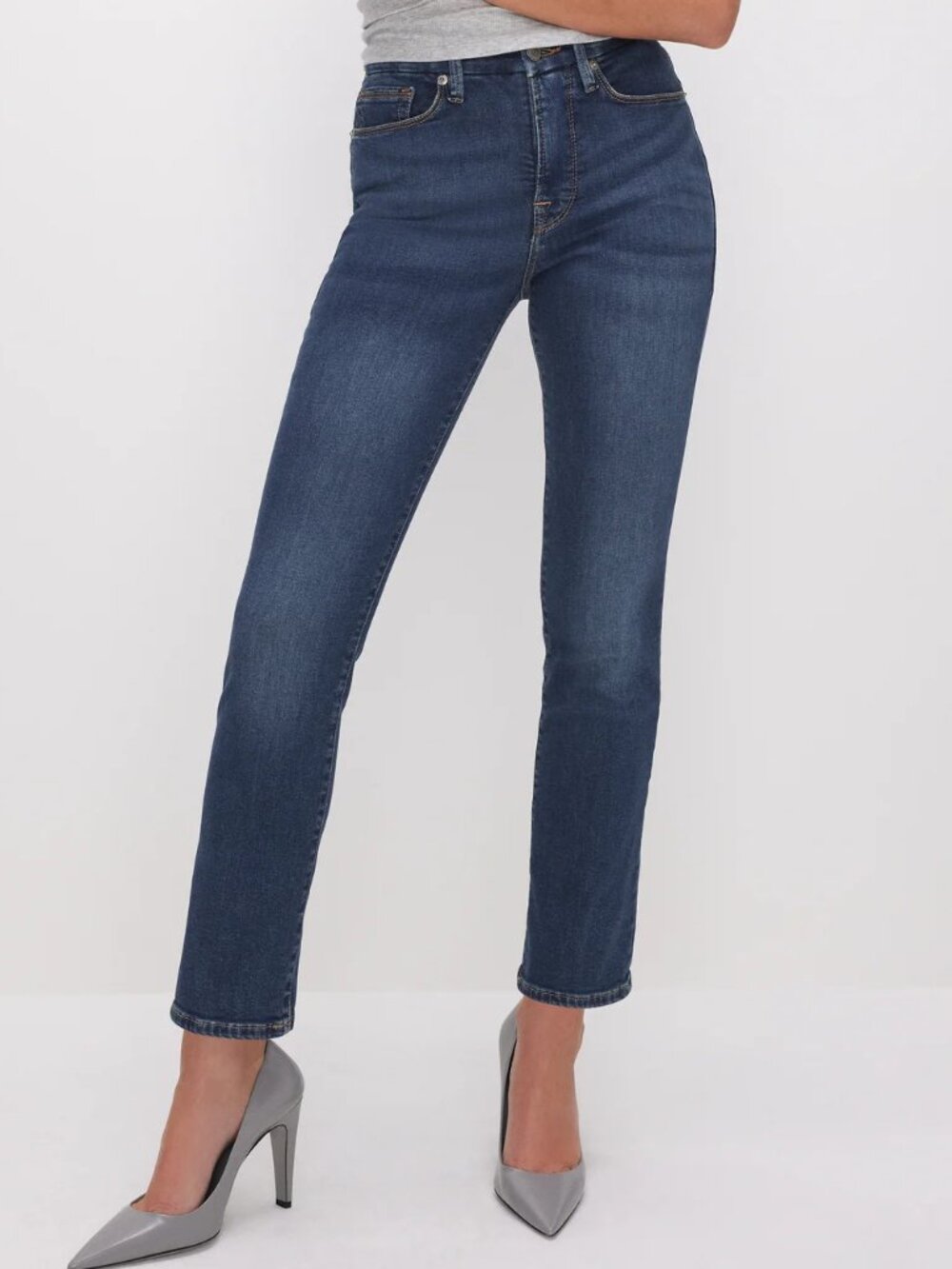 GOOD AMERICAN GOOD LEGS STRAIGHT HIGH RISE JEANS STRETCH DENIM sz 14/32